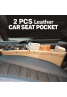Black Magic Leather Car Seat Pocket Side Organizer 2Pcs Set, Beige